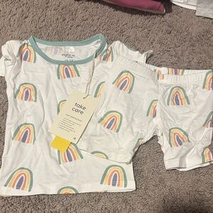 Kyte BABY Kids Pajama Set with Rainbow Print